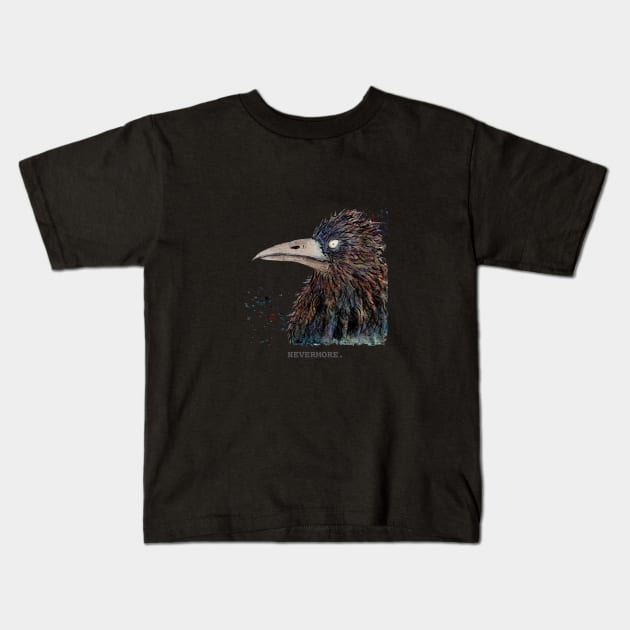 Quoth the Raven, 'Nevermore.' Kids T-Shirt by Zo Draws Stuff